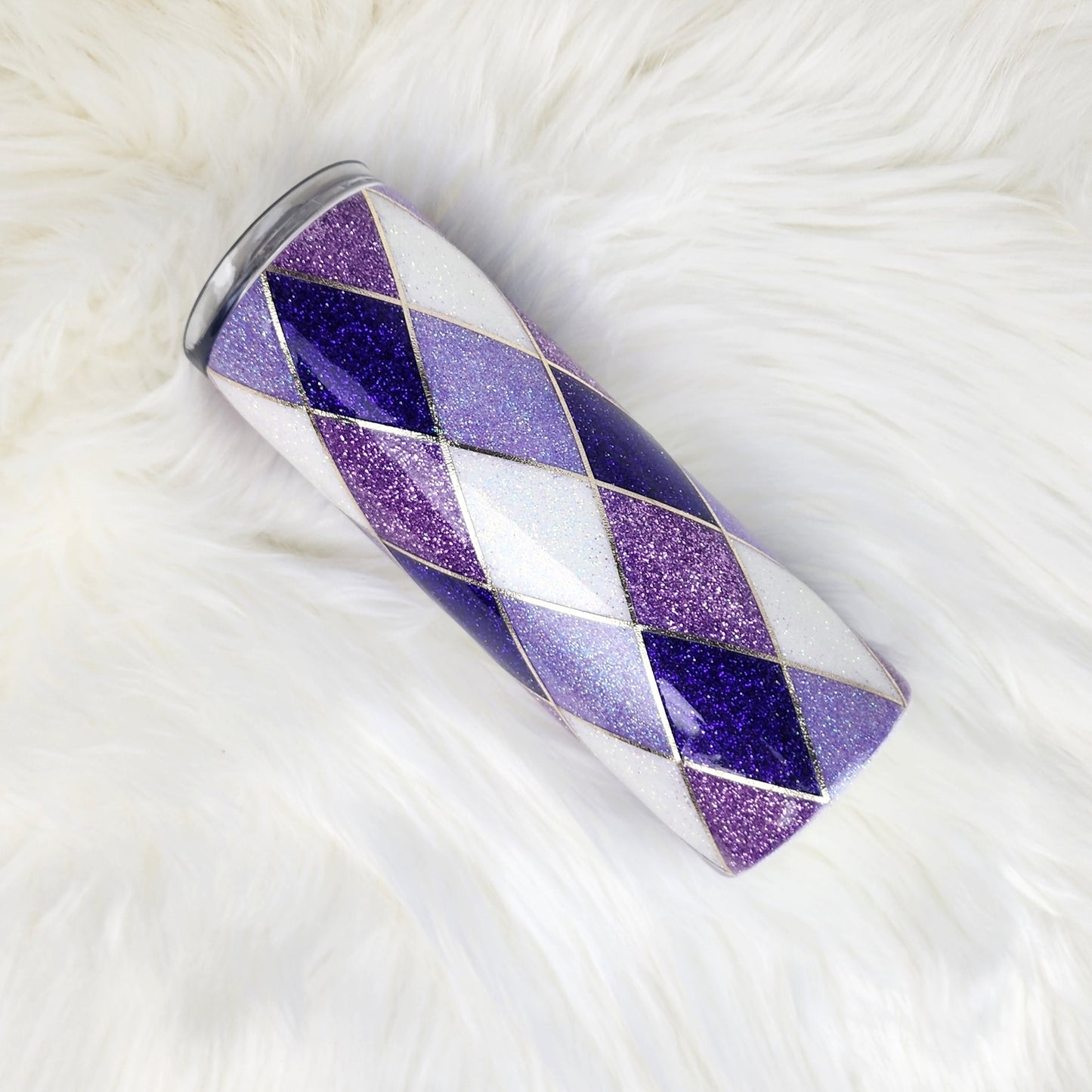 Purple Diamonds Glitter Tumbler (20oz)