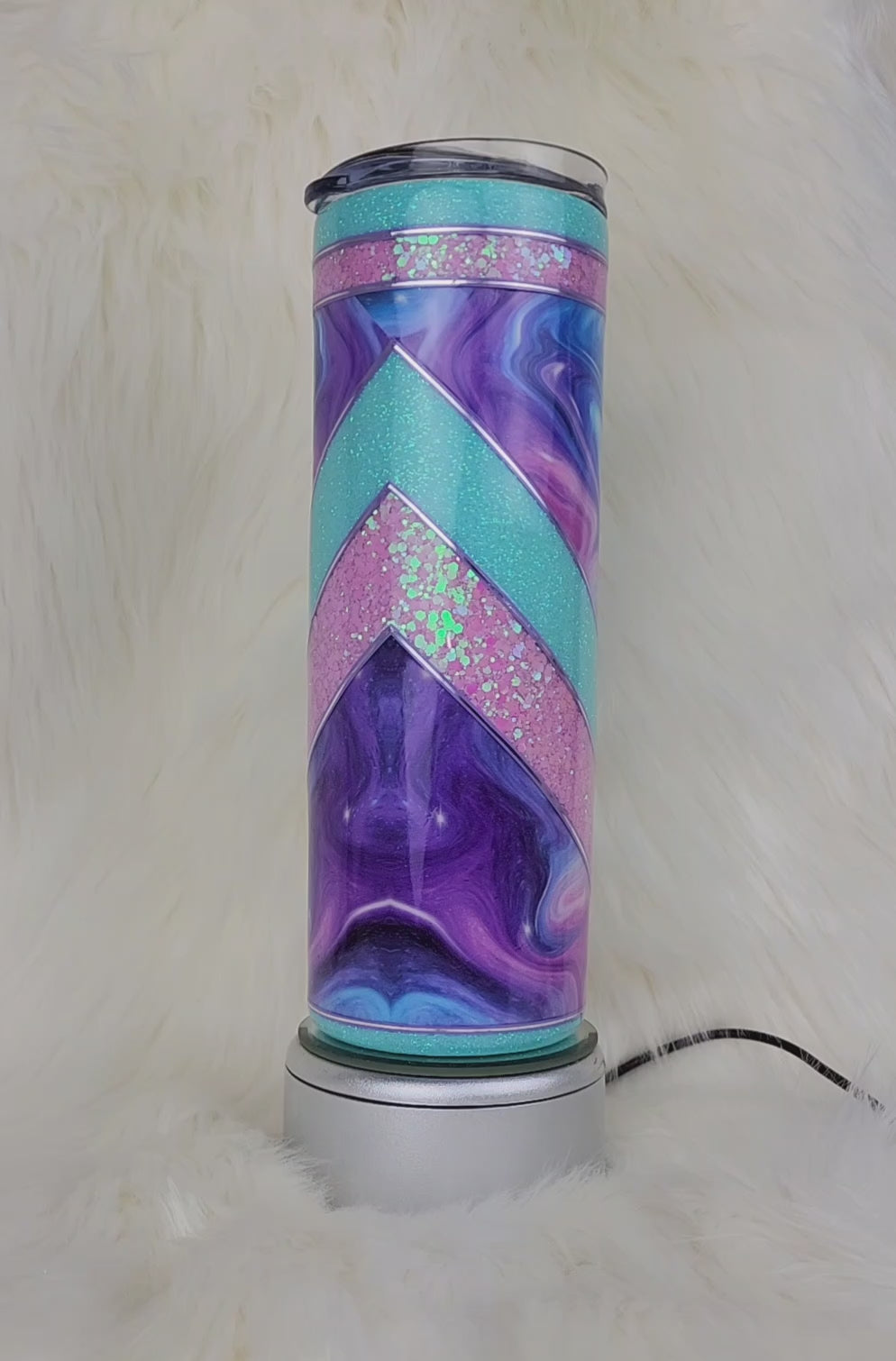 Teal Pink Purple faux glitter 20 oz tumbler – Fourteen Sixteen Designs